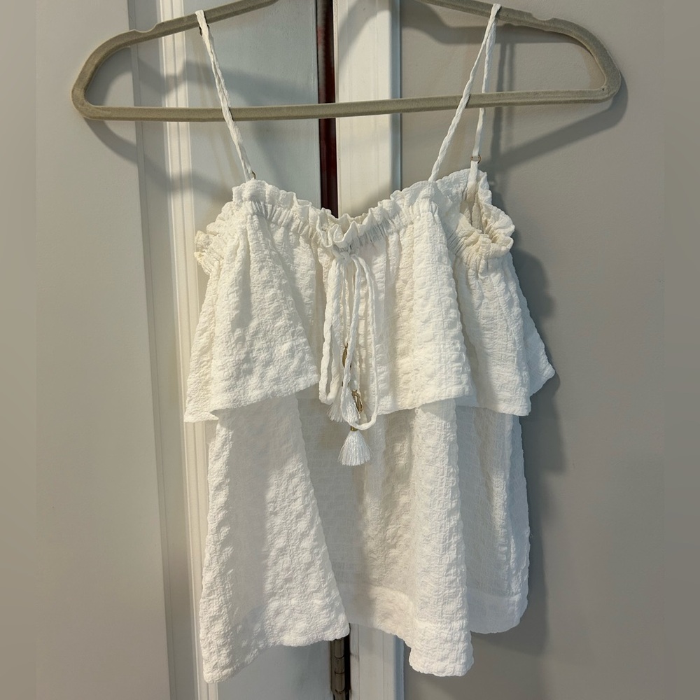 Lilly Pulitzer White Textured Shell Tank Top - Picture 2 of 6